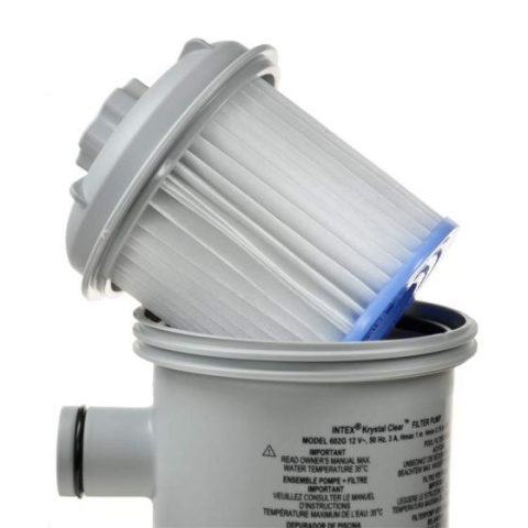 Filtr wody z niebieską pokrywką - filtr do pompy Pompa filtrująca kartuszowa 1250 L/H INTEX.