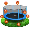 Trampolina ogrodowa 14ft/435cm z siatką zewnętrzną i drabinką