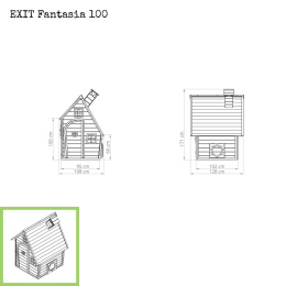 Domek drewniany dla dzieci Fantasia 100 Exit - zielony