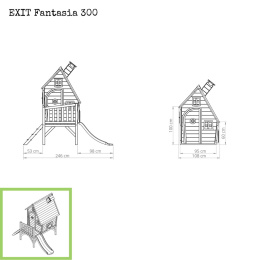 Domek drewniany dla dzieci ze zjeżdżalnią Fantasia 300 Exit