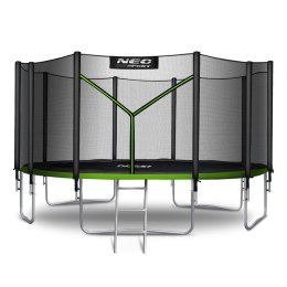 Trampolina ogrodowa 15ft/465cm z siatką zewnętrzną i drabinką Neo-Sport